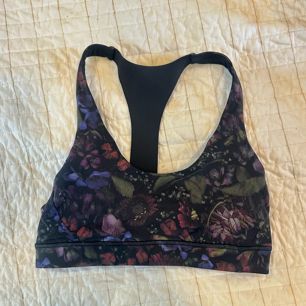 lululemon athletica Black Floral Sports Bra